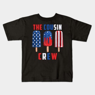 The Cousin Crew 4th Of July Us Flag Kids T-Shirt